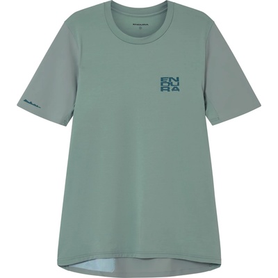Endura Дамска фланелка с къс ръкав за колоездене Endura Women's AllTrack Ride S/S Tech Tee Cycling jersey - Sage Green (156-2817-0112)