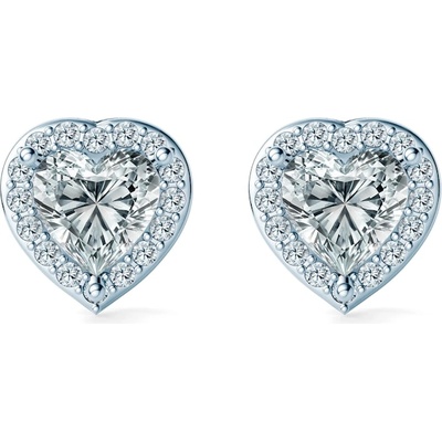 SAVICKI Обеци This is Love: бяло злато, диаманти с шлиофвка" сърце