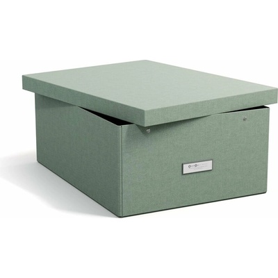 Bigso Kartónový úložný box zelenomodrý s vekom 34,5 x 45 x 18,5 cm