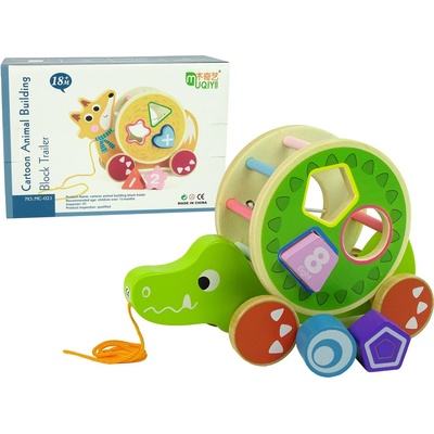 Lean Toys krokodíl na ťahanie triedič kociek