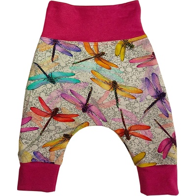 dosupliku Kojenecké kalhoty vážky růžová teplákovina