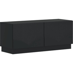 vidaXL ТВ шкаф Черно Инженерна дървесина (897336)
