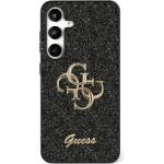 GUESS Калъф за Samsung S25, Guess Glitter 4G Metal Logo Case, Черен (GUHCS25SHG4SGK)