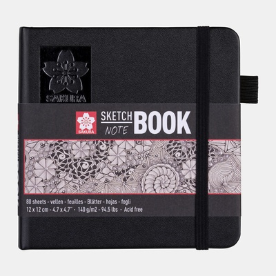 Sketchbook Sakura v pevnej väzbe s bielym papierom 140g 12 x 12