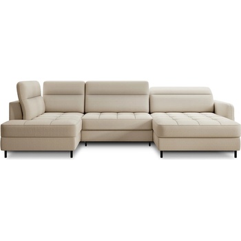 Eltap Бежов кадифен разтегателен ъглов диван с място за съхранение (ляв ъгъл U форма) Berrto - ELTAP (CO-BER-RT-18MAN)