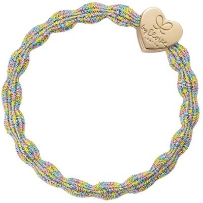 By Eloise London Metallic Gold Heart гривна / ластик за коса цвят син, розов, жълт
