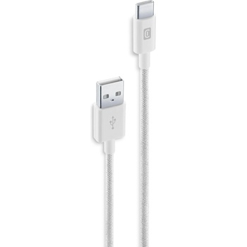 Cellularline Кабел с оплетка usb - usb-c 150 см бял