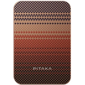 PITAKA Преносима външна батерия с USB-C порт и безжично зареждане с MagSafe - Pitaka Qi2 Aramid Fiber Magnetic Power Bank 5000 mAh 15W (червен) (PBQ2402)