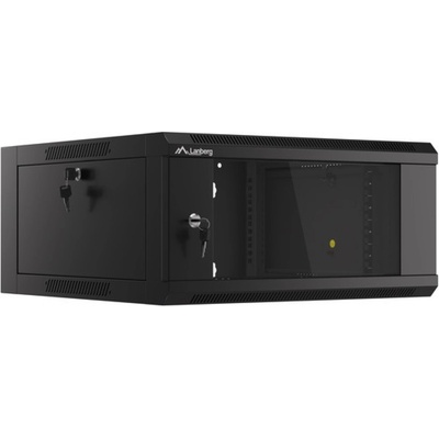 Lanberg rack cabinet 19" wall-mounted 4U 600 fast assembly (flat pack) black (WFFA-5604-10B)