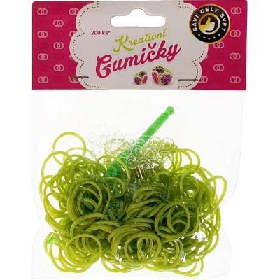 Loom Band s Pletací Gumičky zelené 200ks háček