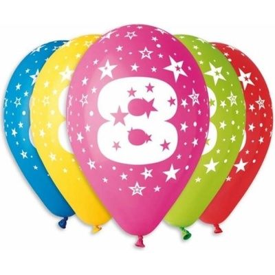 Balónky s potiskom čísla "8" v 30 cm SMART