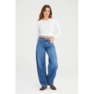 Dámské barrel rifle C.O.J. jeans Clara středně modré středně modrá