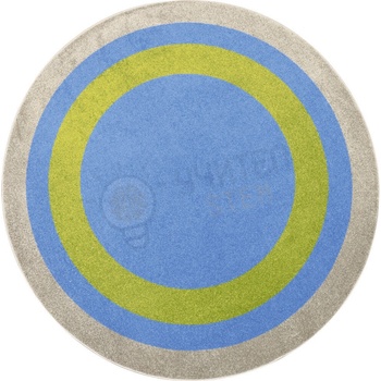 Полша Кръгъл килим, трицветен, диаметър 2 m