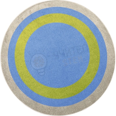 Полша Кръгъл килим, трицветен, диаметър 2 m
