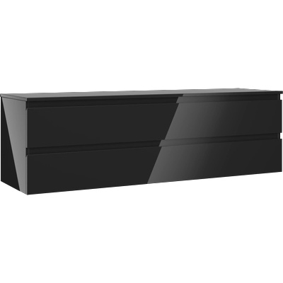 Mexen Orio баня шкаф под мивка 160 см с плот, 2 чекмеджета, черен гланц - 91A10-16047-2-BFFC70 (91A10-16047-2-BFFC70)
