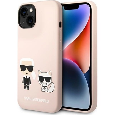 KARL LAGERFELD Кейс Karl Lagerfeld KLHMP14SSSKCI за iPhone 14 6.1", твърд, светлорозов / светлорозов Silicone Karl&Choupette, съвместим с MagSafe (3666339078119)