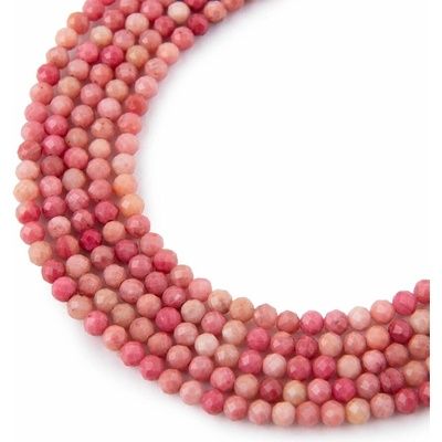 Koráliky z minerálu Rodonit 3mm brúsené - 18 cm