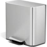 simplehuman Кошче за боклук за рециклиране/с педал от неръждаема стомана в матово сребрист цвят 15 l Dual Mini - simplehuman (CW2120)