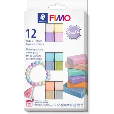 STAEDTLER К-т глина Staedtler Fimo Soft, 12цв. х 25g, Pastel (28008-А-PASTEL)