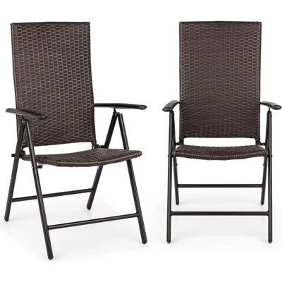 Blumfeldt Estoril, zahradní židle, polyratan, hliník, 7 úrovní, skládací, hnědá (GDMB8-Estoril-2)