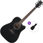 Ibanez AW84CE-WK Basic SET Weathered Black Open Pore Електро-акустична китара Дреднаут