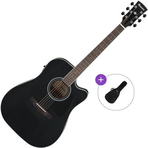 Ibanez AW84CE-WK Basic SET Weathered Black Open Pore Електро-акустична китара Дреднаут