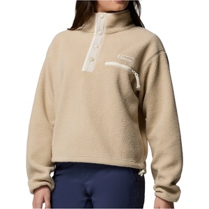 Columbia Дамски поларен пуловер Columbia Women's Helvetia II Cropped Half Snap Fleece Fleece jumper - Ancient Fossil / Dark Stone / Chalk - размер XS (105-6165-0611)