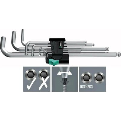 Wera Zástrčné klíče 1,5 ÷ 10 mm 950/9 Hex-Plus 9 dílů 022087