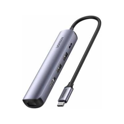 UGREEN Revodok CM418 hub USB-C / 2xUSB-A, HDMI 4K30Hz, RJ45 1Gbps, PD 100W grey