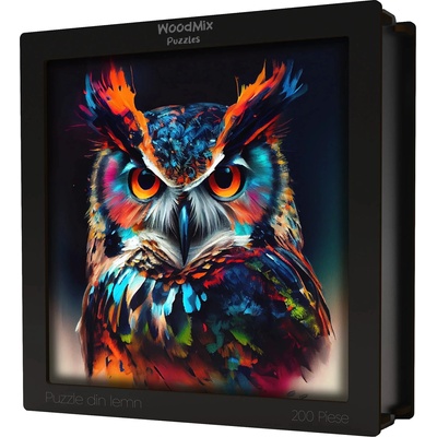 WoodMix Puzzles Дървен пъзел WoodMix, Животни, 200 части - Бухал (WM-N-0001)