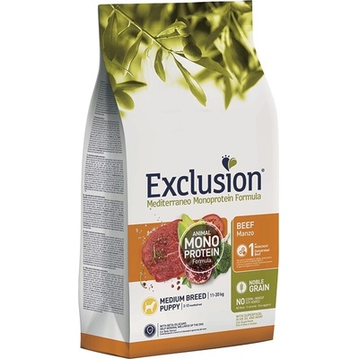 Exclusion Mediterraneo Monoprotein Formula Medium Breed Puppy 11-30 kg hovädzie 3 kg