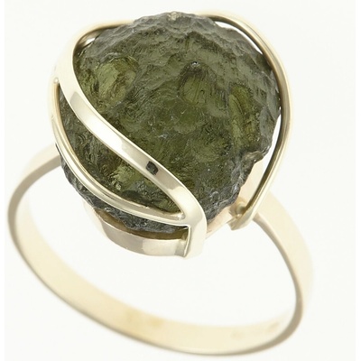 My Moldavite Zlatý prsten s přírodním vltavínem 25-003