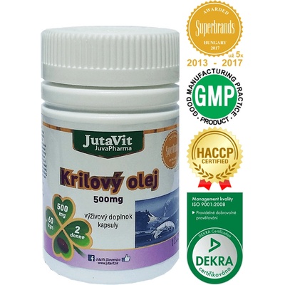 JutaVit Krilový olej 500 mg 60 kapsúl