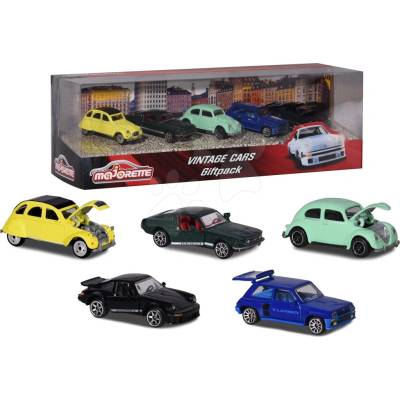 Majorette Autíčka Vintage 5 Pieces Giftpack kovová délka 7,5 cm sada 5 druhů v dárkovém balení