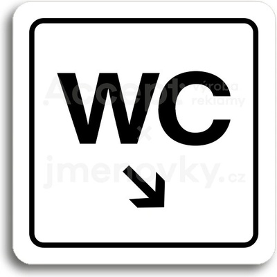 ACCEPT Piktogram WC vpravo dolů - bílá tabulka - černý tisk
