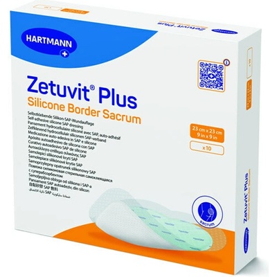 Zetuvit Plus Silicone Border Sacrum kompres sterilný 23 x 23 cm 10 ks