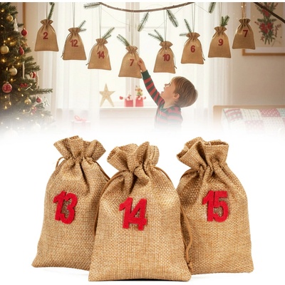 Adventný kalendár sáčky 10x15 cm súprava 24ks SPRINGOS CA1471