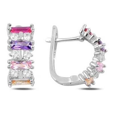 Olivie Russo strieborné náušnice colors 3461