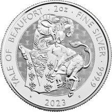 The Royal Mint strieborná minca Tudor Beast Yale of Beaufort 2023 2 oz