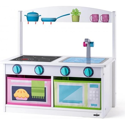 Woodyland Дървена кухня и пейка, 2 в 1 (90258)