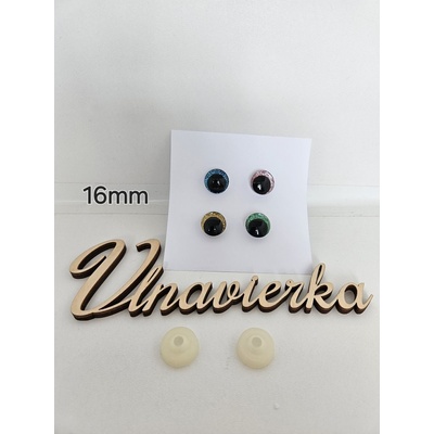 Oči s pojistkou glitrové 16mm mix fareb