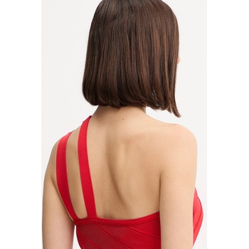 Herve Leger Рокля Herve Leger Molly в червено къса с кройка по тялото HLT8539377 (HLT8539377)