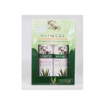 OlivAloe Natural cosmetics Sprchový gel Classic 90 ml + tělové mléko Q3 & Q6 90 ml dárková sada