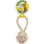 LEOPET Играчка за куче - Въжена топка с дръжка - 21 см, 115 гр - 1 бр, leopet Италия, 76096/ghc102
