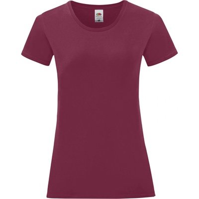 Fruit of the Loom Tričko Lady-Fit Iconic 150 T krátký rukáv dámské COT-16143237000 Burgundová