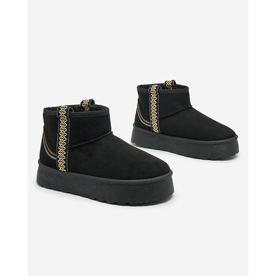 Resti Women's short boots a'la snow boots with ornament Erititta čierne