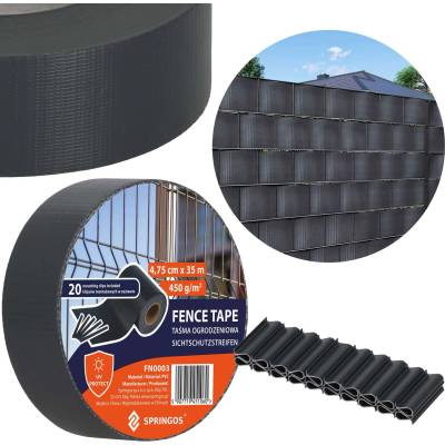 Springos Оградно пано за уединение в градината, PVC, 35 x 0, 05 м, антрацитно сиво (FN0003)