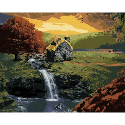 Zuty Malování Podle Čísel Lesní Chatička S Potůčkem 80 x 100 cm Plátno Rám