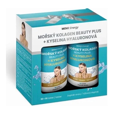 MOVit Beauty Darčekový Balíček Morský kolagén Beauty Plus 90 + 90 tabliet