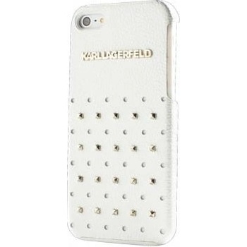 Pouzdro Karl Lagerfeld Trendy iPhone 4/4S s cvočky bílé